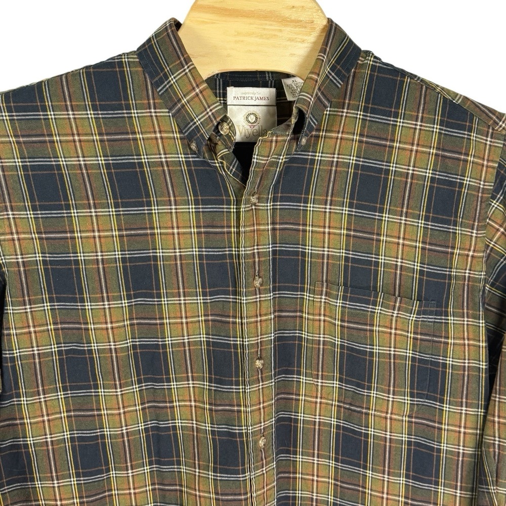 Viyella Expressly‎ for Patrick James Men XL Cotton/Wool Tartan Plaid Shirt *READ